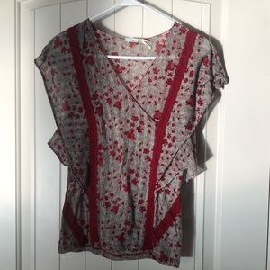 Kimchi Blue Flower and Lace Blouse